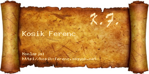Kosik Ferenc névjegykártya
