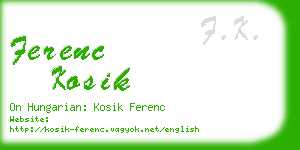 ferenc kosik business card
